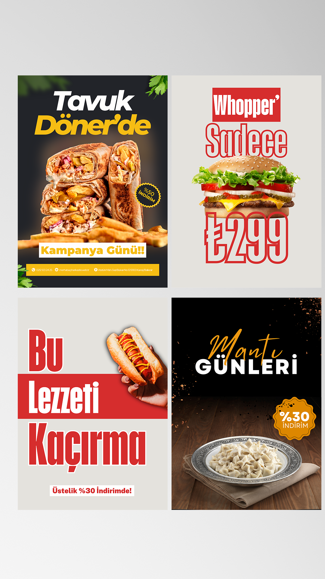 Yemek Reklam Tasarımlarım